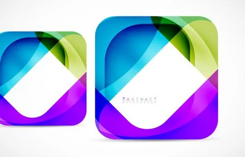 Minimal background. Abstract square shape with round corners created with wavy イラスト素材