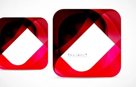 Minimal background. Abstract square shape with round corners created with wavy Illustrazione stock