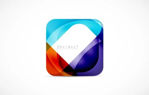 Minimal background. Abstract square shape with round corners created with wavy Stock Illustration