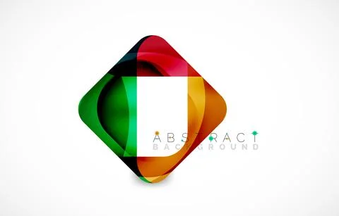 Minimal background. Abstract square shape with round corners created with wavy Stockillustratie