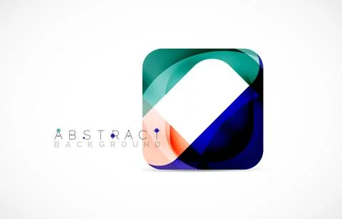 Minimal background. Abstract square shape with round corners created with wavy Illustrazione stock