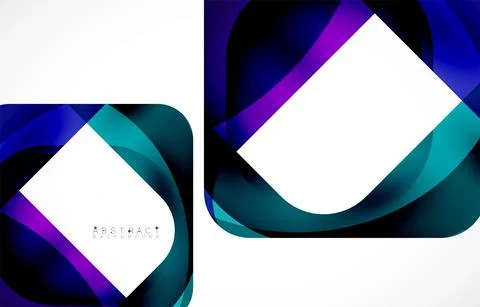 Minimal background. Abstract square shape with round corners created with wavy Stock Illustration