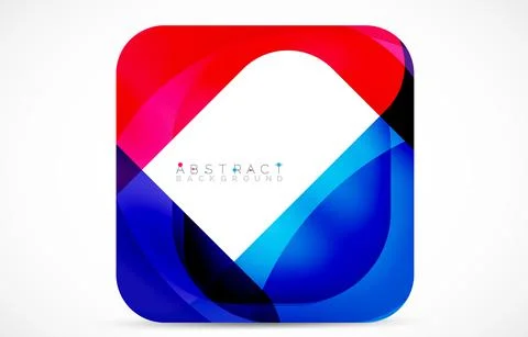 Minimal background. Abstract square shape with round corners created with wavy 库存插图