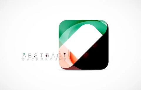 Minimal background. Abstract square shape with round corners created with wavy Illustrazione stock