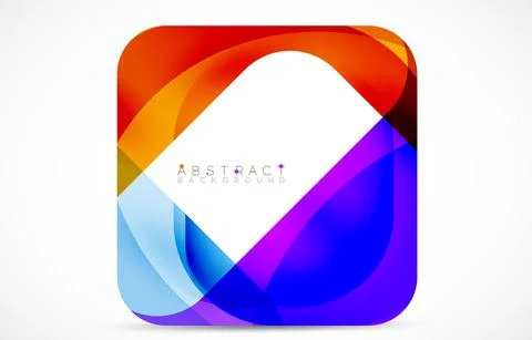 Minimal background. Abstract square shape with round corners created with wavy Illustrazione stock