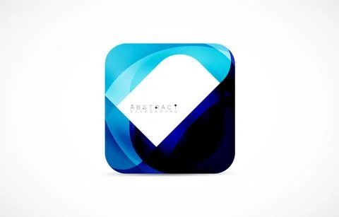 Minimal background. Abstract square shape with round corners created with wavy イラスト素材