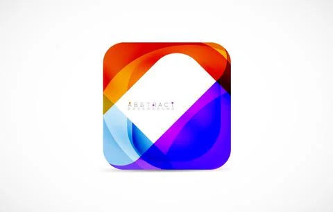 Minimal background. Abstract square shape with round corners created with wavy Stock Illustration