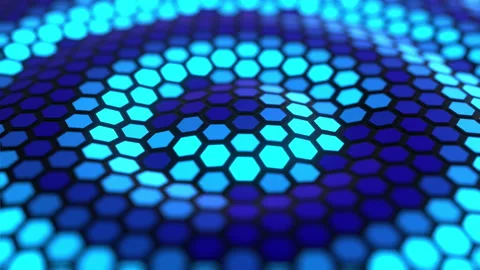 Minimal Background With Blue  Wavy Hexagons Stock Footage 147066203