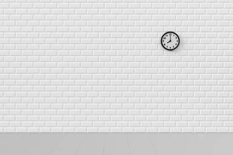 Minimal background of the clock on wall. 3D rendering. Stock Illustration