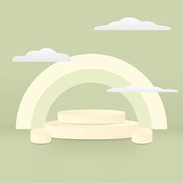 Minimal background, mock up scene with podium for product display. 3D renderi Stock Illustration