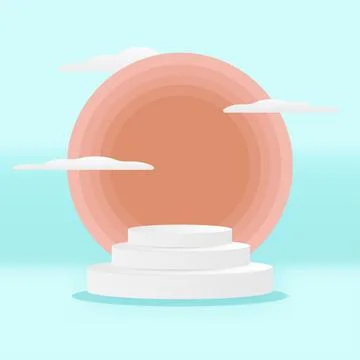 Minimal background, mock up scene with podium for product display. 3D renderi Stock Illustration