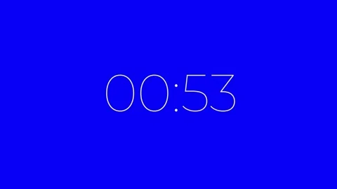 Minimal background with modern white digital timer counting down from 1:00 to 0 Stock Footage 314579240