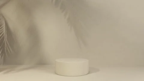 Minimal background with shadow on the wall. Backdrop for product and cosmetic Stock Footage 149286939