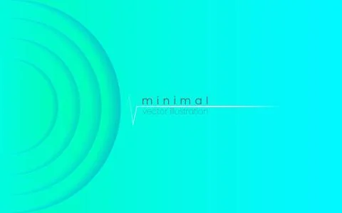 Minimal background. Soft turquoise layers. Smooth round lines. Simple design  Stock-Illustration