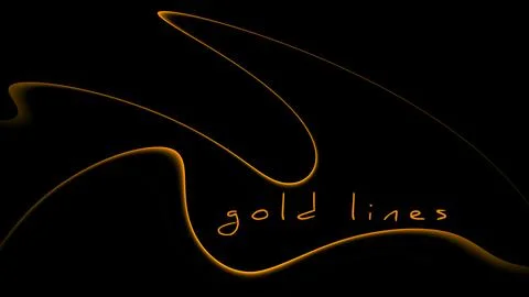 Minimal background with thin gold lines on a black. Vector graphics Stock Illustration