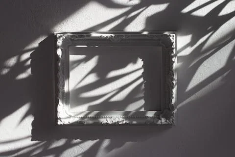 Minimal background with white frame and shadows. Фото