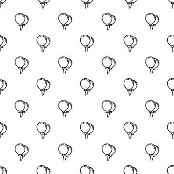 Minimal balloons outline seamless pattern Stock Illustration