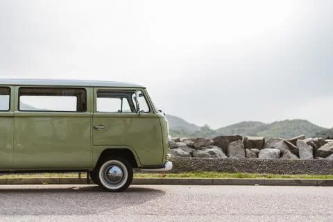 Minimal Beach Van Foto stock