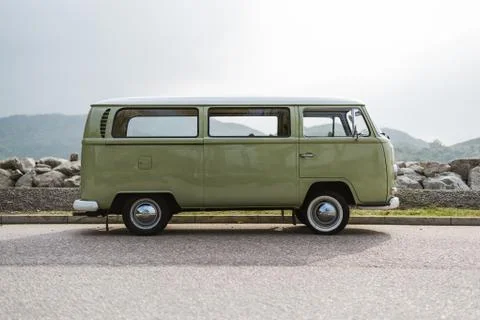 Minimal Beach Van 写真素材