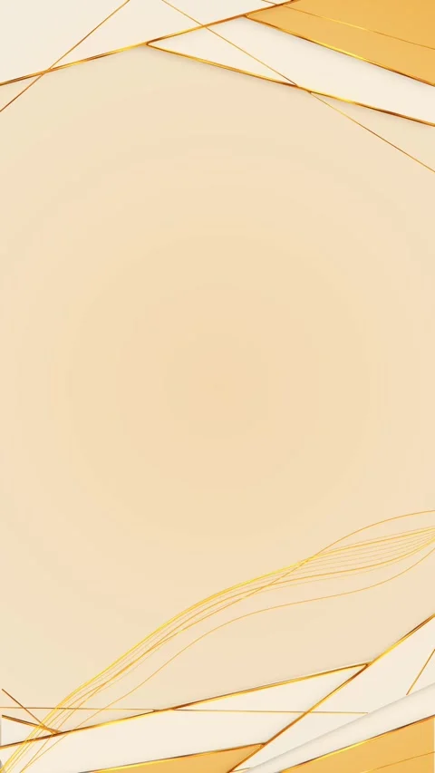Minimal beige composition with metallic golden edges and flowing linear accents Stock Footage 341015806