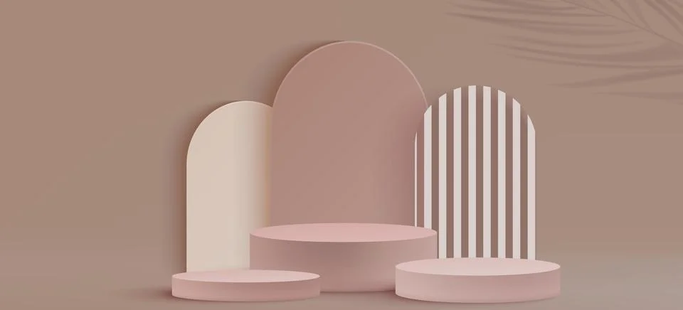 Minimal beige podium display Stock Illustration