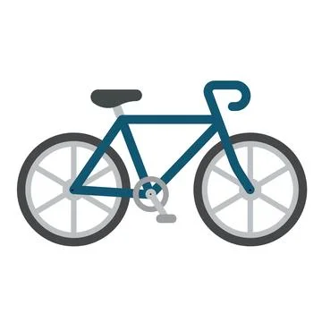 Minimal Bicycle Side View Illustration – Simple Flat Bike Transportation Stock Illustration