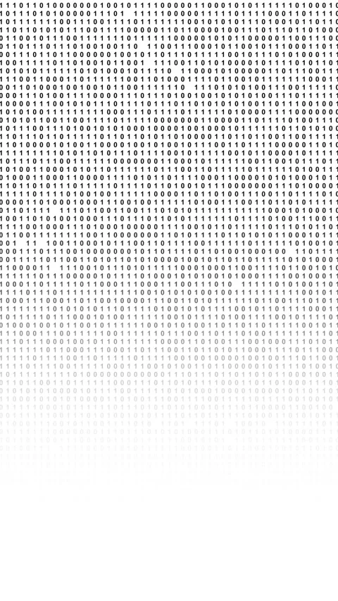 Minimal binary data pattern rows black code, soft fade, clean lower space. devel Stock Footage 340471389