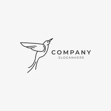 Minimal bird logo icon Stock Illustration