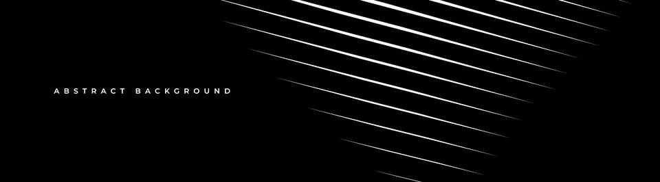 Minimal black abstract background with sweeping white diagonal lines and Stock Illustration