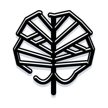 Minimal black abstract leaf icon outline design Illustrazione stock