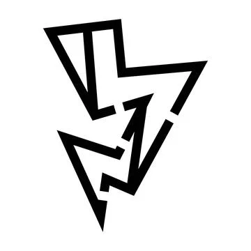 Minimal black and white abstract energy bolt Ilustração Stock