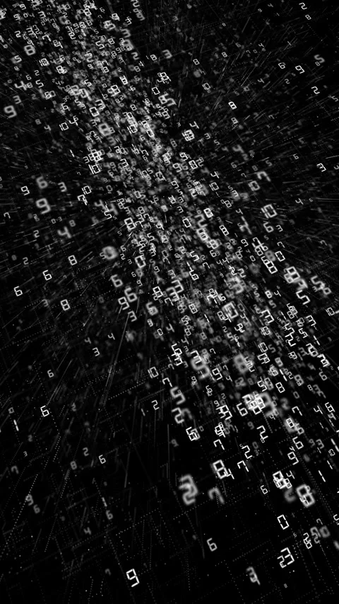 Minimal black digital dot matrix pattern and futuristic rectangular data panel w Stock Footage 340622764