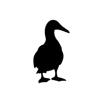 Minimal Black Duck Silhouette Vector Isolated on Light Background 스톡 일러스트