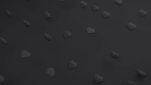Minimal Black Heart Pattern on Matte Background Dropping and Shattering Stock Footage 126616593