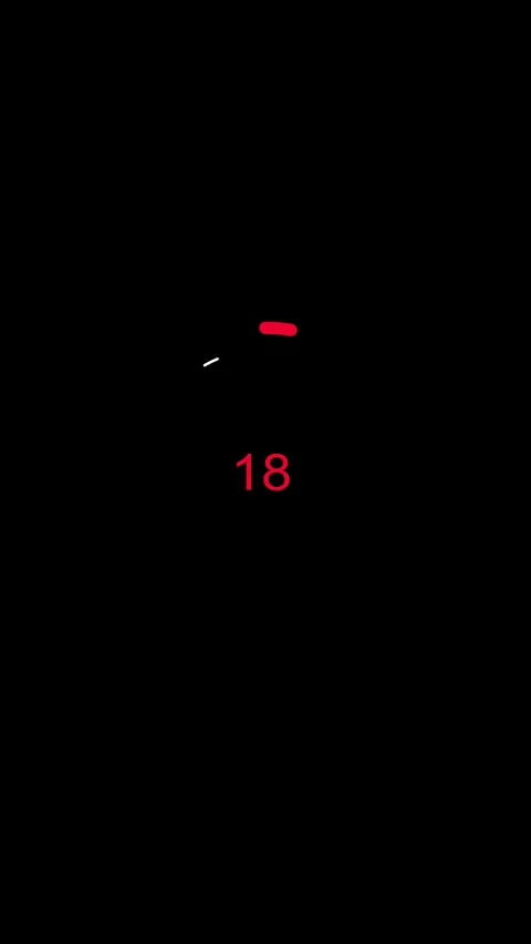 Minimal black loading progress animation red circular gauge, numeric status, smo Stock Footage 340411506