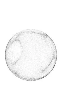 Minimal black particle sphere on white background for science, data visuali.. 库存插图