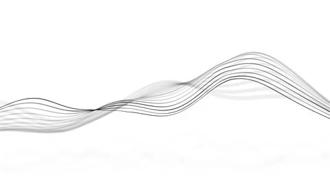 Minimal black wave line on clean white background, elegant abstract curve f.. Stock Illustration