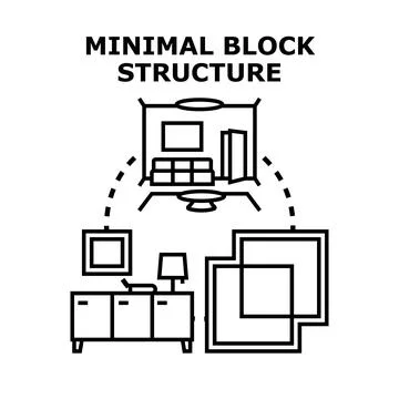 Minimal block structure and interior design concept Stock Illustration