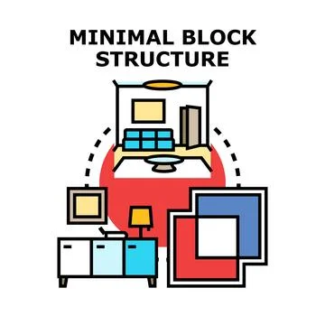 Minimal block structure and interior design concept Stock Illustration