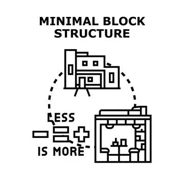 Minimal block structure concept less is more Ilustración de archivo