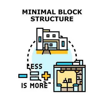 Minimal block structure concept less is more Stock-Illustration