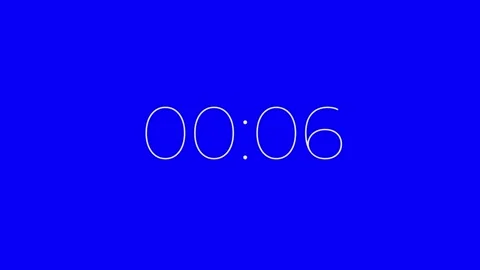 Minimal blue background with modern white digital timer counting down from 0:10 Stock-Footage 314466485