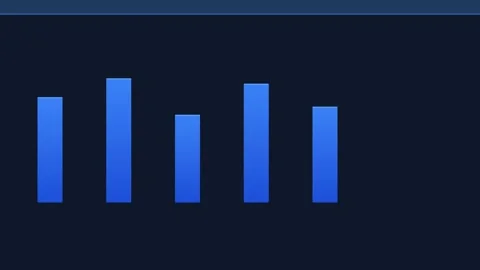 Minimal Blue Bar Chart on Dark Blue Background for Financial Data Vídeo Stock 340341107