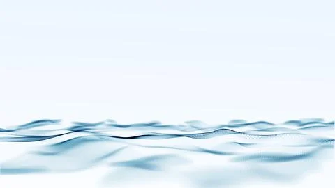 Minimal blue data wave landscape on white background, elegant abstract flow.. Stock Illustration
