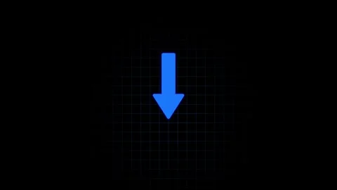 Minimal Blue Downward Arrow Icon Stock Footage 333154018