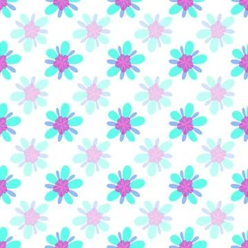 Minimal blue flowers repeat pattern illustration Illustrazione stock