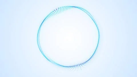 Minimal blue plasma strings forming smooth circular orb in deep space. Clea.. Stock Illustration