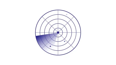 Minimal Blue Radar Animation on White Background Stock Footage 301290795