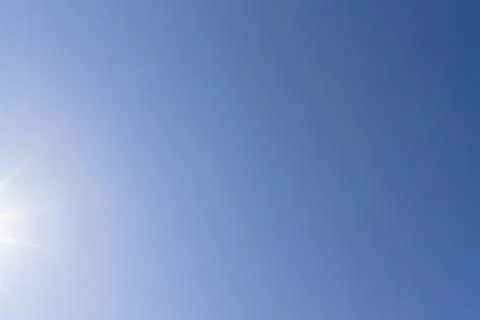 Minimal blue sky gradient with natural atmospheric color and copy space Фото