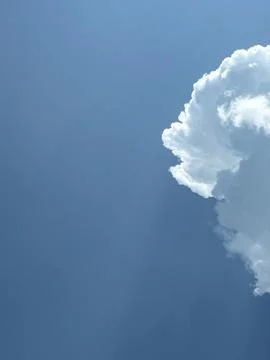 Minimal Blue Sky with White Clouds at the Edges Stock Photos